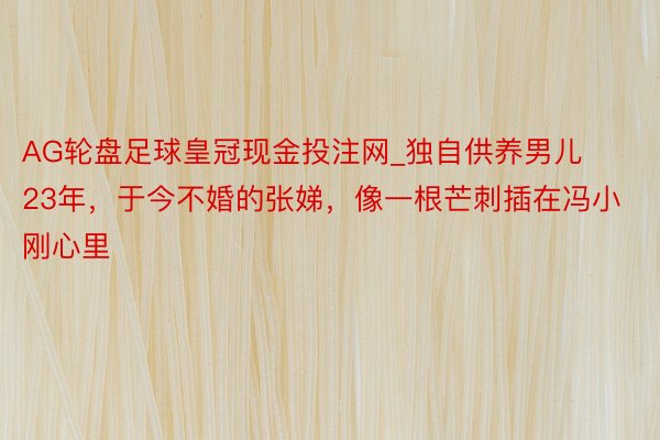 AG轮盘足球皇冠现金投注网_独自供养男儿23年，于今不婚的张娣，像一根芒刺插在冯小刚心里